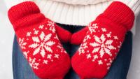 Ruby Red Knit Mittens 